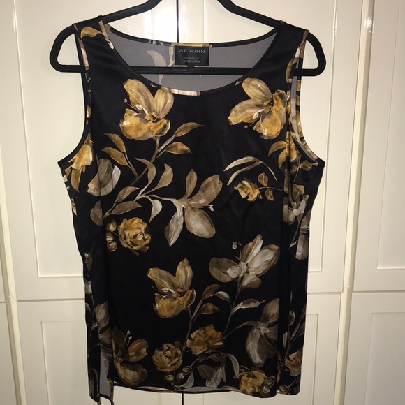 St. John Collection Tops - St. John Collection Silk Floral Blouse Size Medium